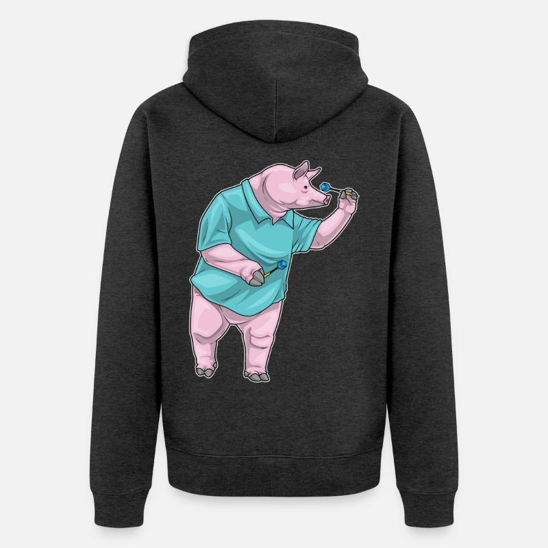 Fléchette cochon Fléchette - Veste à capuche bio Premium Unisexe - anthracite chiné