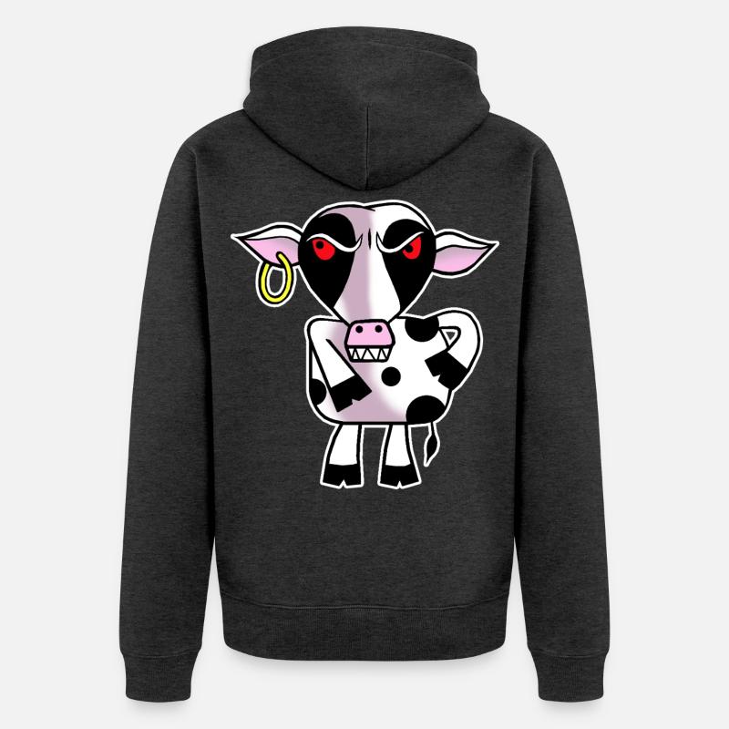 Vache en colère - Veste à capuche bio Premium Unisexe - anthracite chiné