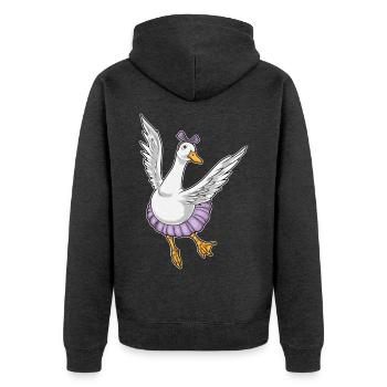 Duck Ballerina Ballet Dance - Unisex Premium Organic Zip Hoodie - heather anthracite - Back - Nico (187cm)