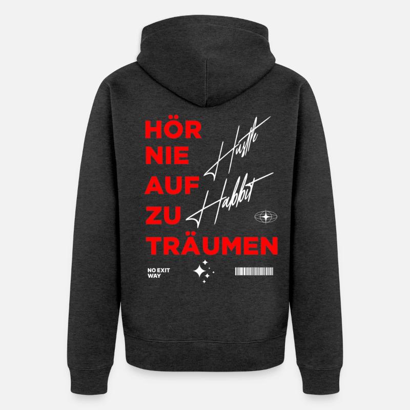 Tendance motivante Conception d’impression graphique - Veste à capuche bio Premium Unisexe - anthracite chiné