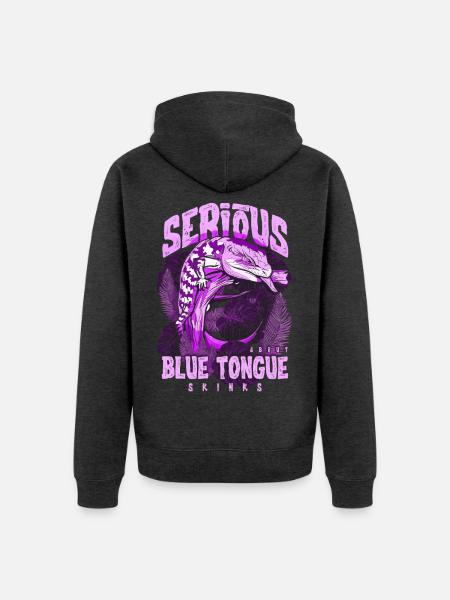 Ernsthaft über Blauzungenskinke Reptilienhalter - Unisex Premium Bio Zip Hoodie - Anthrazit meliert