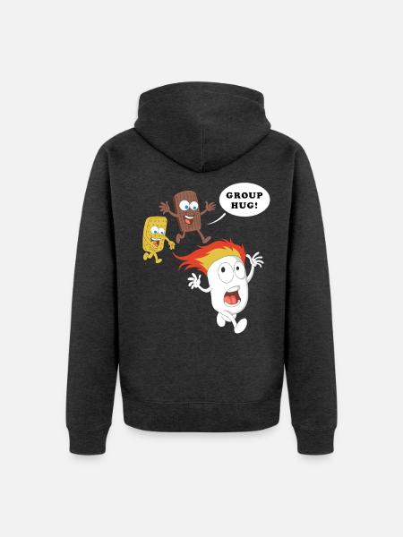 Lustiges S'mores-Hemd – Marshmallow Chocolate Group - Unisex Premium Bio Zip Hoodie - Anthrazit meliert