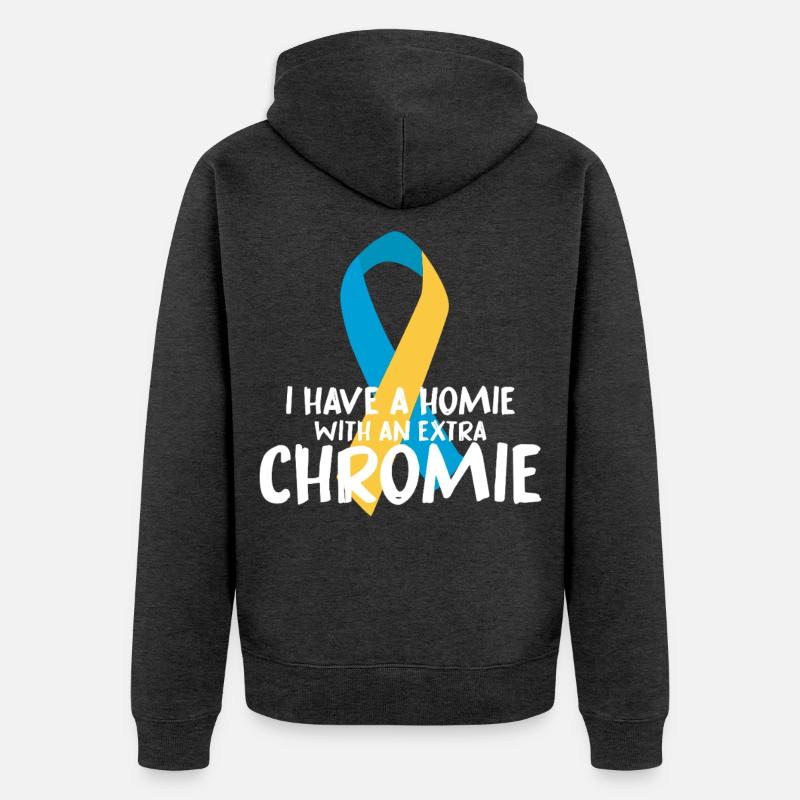 Conception du ruban Chromie - Veste à capuche bio Premium Unisexe - anthracite chiné