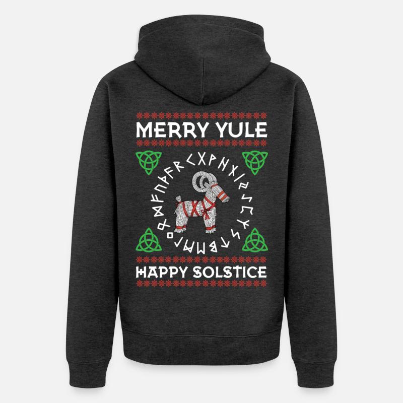 Joyeux Noël Joyeux Solstice Noël - Veste à capuche bio Premium Unisexe - anthracite chiné