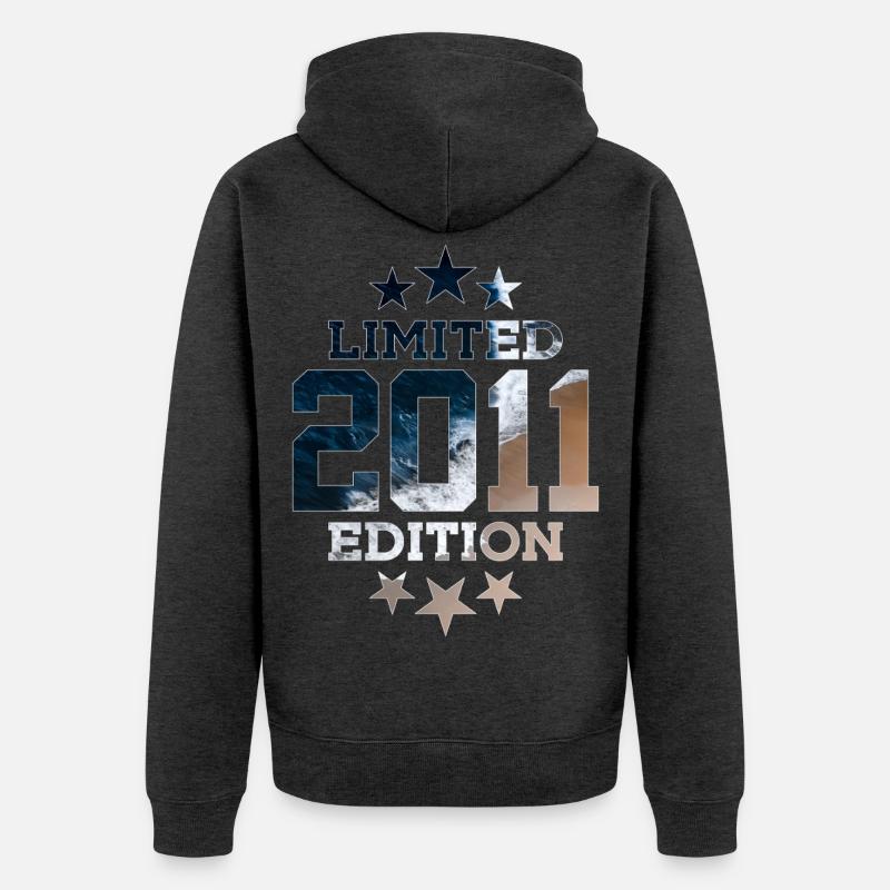 ÉDITION LIMITÉE 2011 15E ANNIVERSAIRE - Veste à capuche bio Premium Unisexe - anthracite chiné