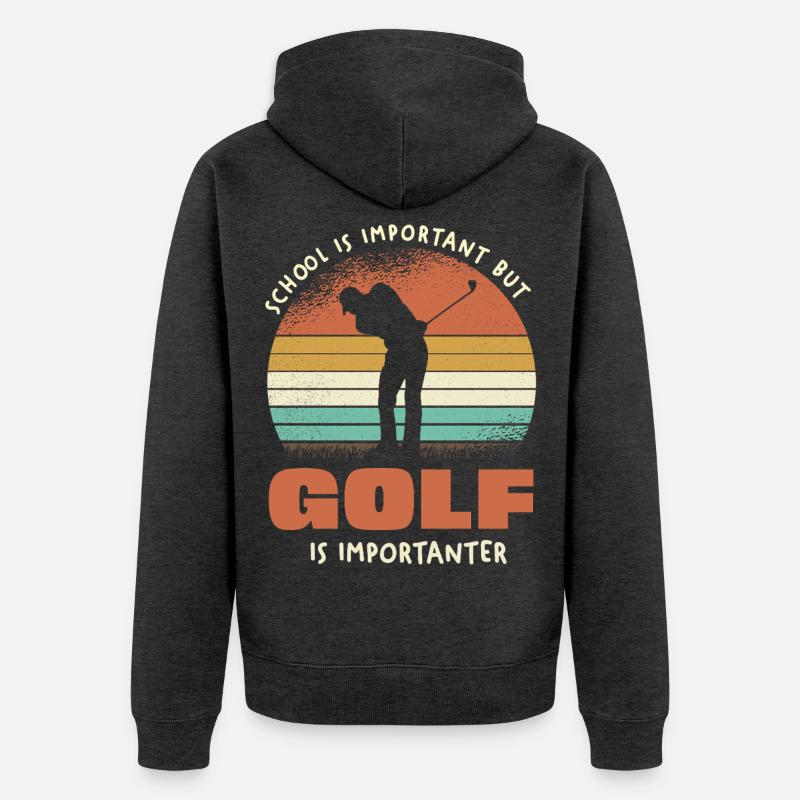 Le golf est plus important - Veste à capuche bio Premium Unisexe - anthracite chiné
