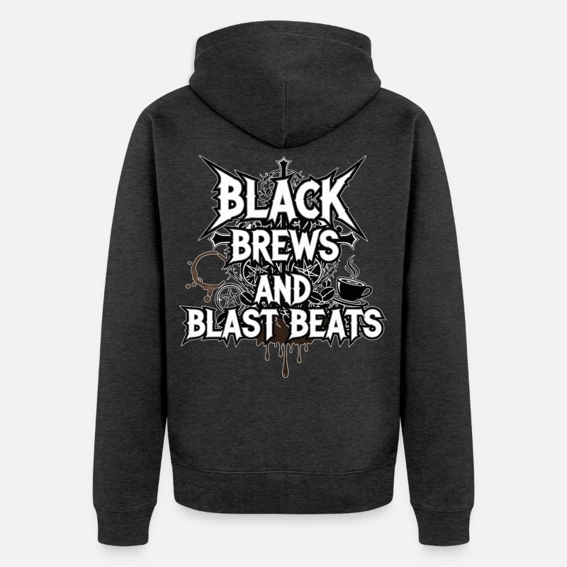 Black Brews et Blast Beats - Veste à capuche bio Premium Unisexe - anthracite chiné