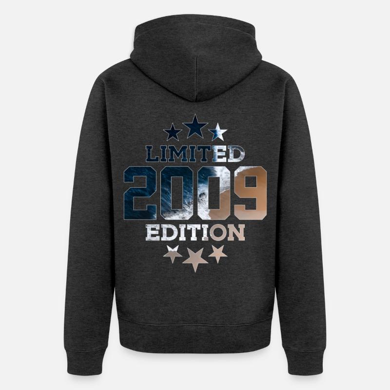 ÉDITION LIMITÉE 2009 17E ANNIVERSAIRE - Veste à capuche bio Premium Unisexe - anthracite chiné