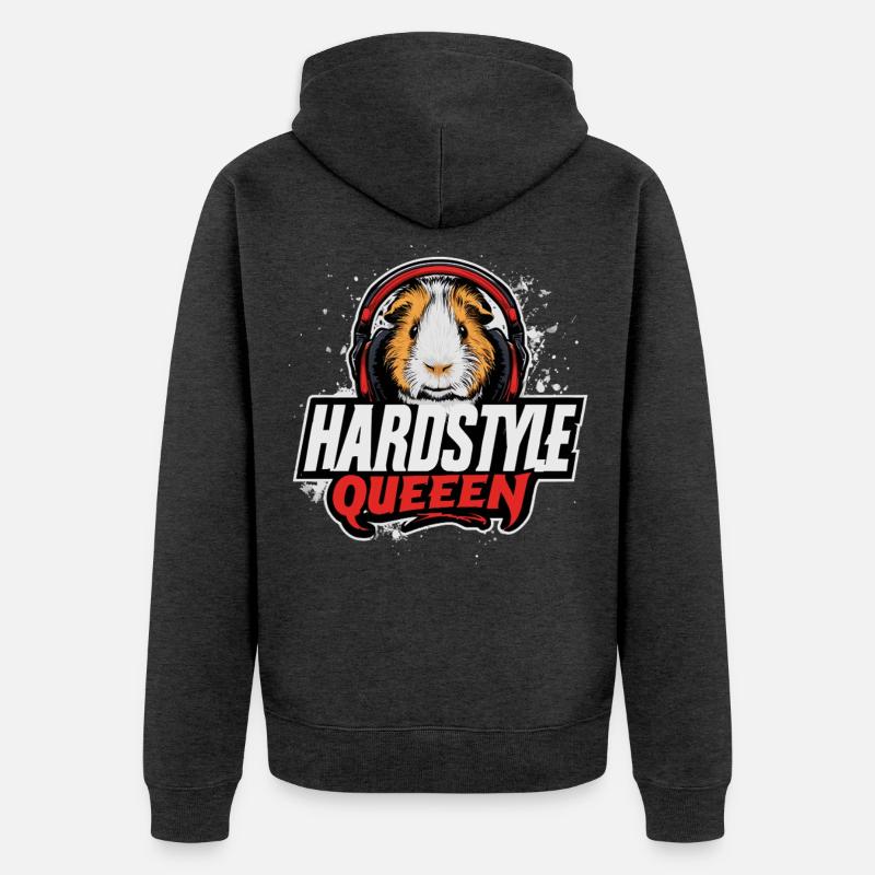 Hardstyle Queen – cobaye avec casque - Veste à capuche bio Premium Unisexe - anthracite chiné