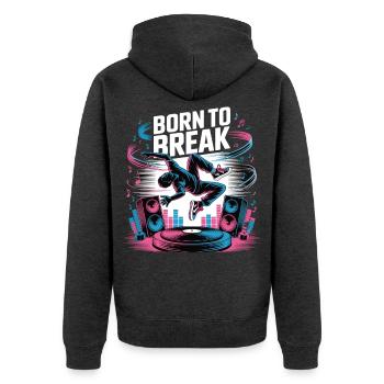Streetdance Beat – Urban DJ Music Design - Veste à capuche bio Premium Unisexe - anthracite chiné - Dos - Nico (187cm)