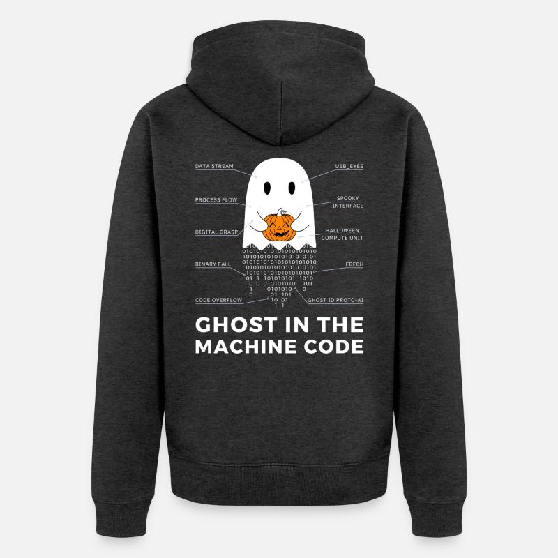 Codeur drôle, programmeur Halloween T-Shirt - Veste à capuche bio Premium Unisexe - anthracite chiné