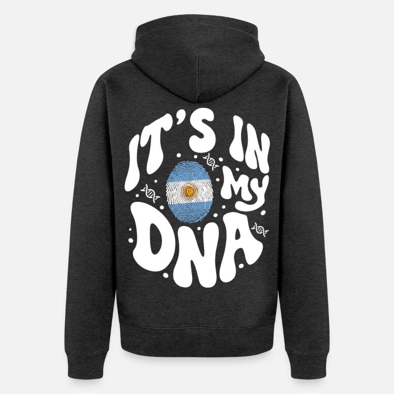ADN argentin Drapeau argentin Hispanique - Veste à capuche bio Premium Unisexe - anthracite chiné