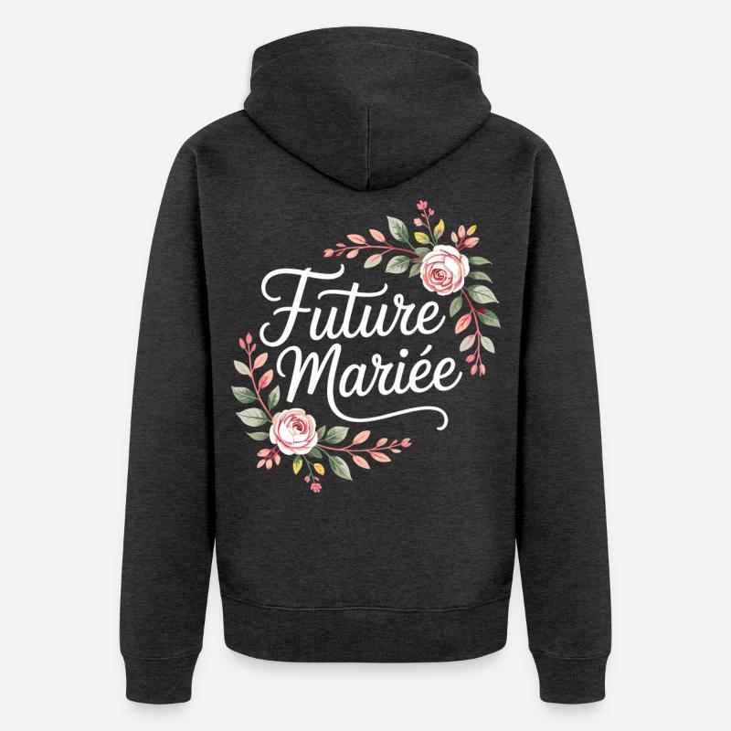 Team Mariage EVJF Future Mariée - Veste à capuche bio Premium Unisexe - anthracite chiné