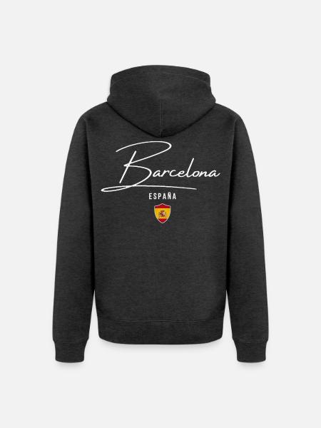 Barcelona, Spanien, elegantes Design - Unisex Premium Bio Zip Hoodie - Anthrazit meliert