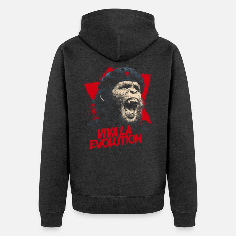 Viva La Evolution - Veste à capuche bio Premium Unisexe - anthracite chiné