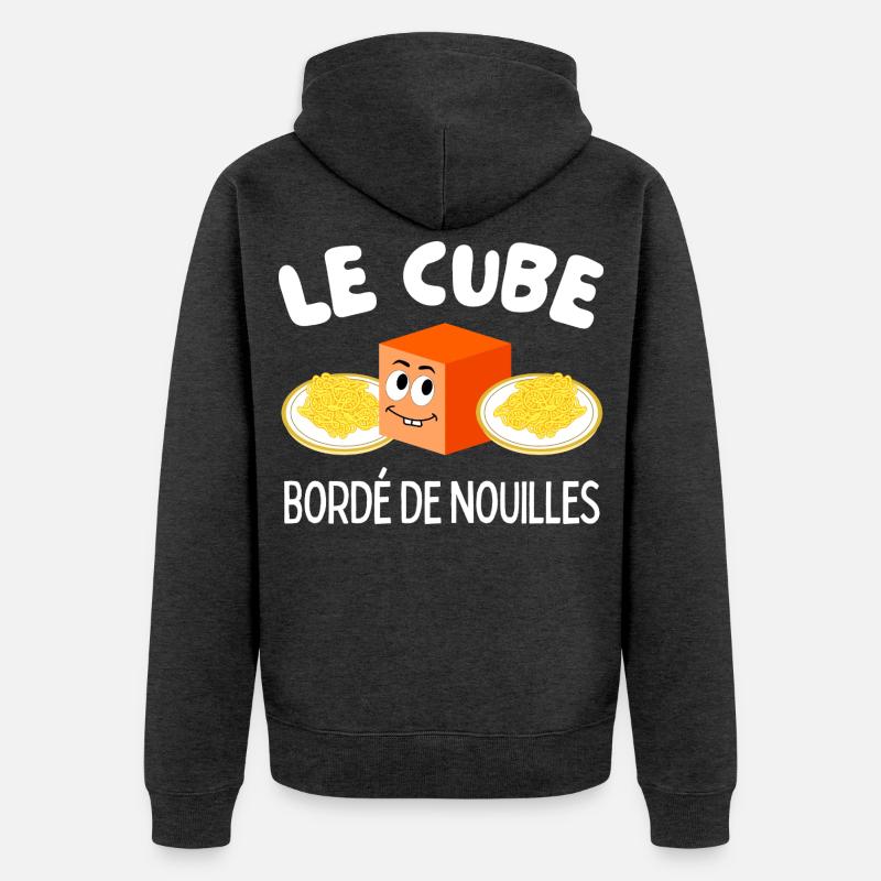 Le Cube Bordé de Nouilles - Veste à capuche bio Premium Unisexe - anthracite chiné