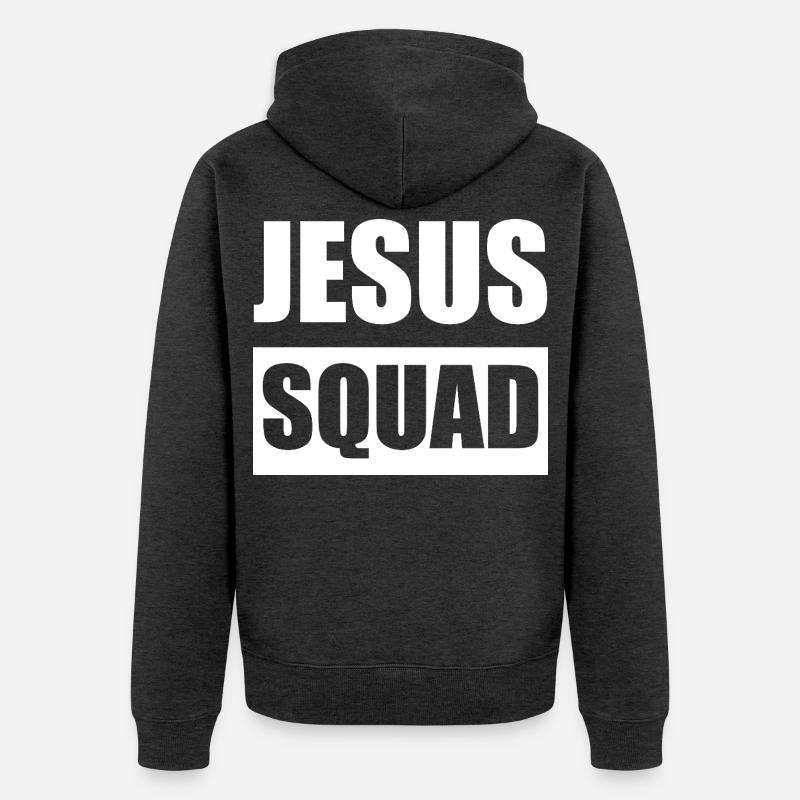 Jesus Squad Logo Tee - Veste à capuche bio Premium Unisexe - anthracite chiné
