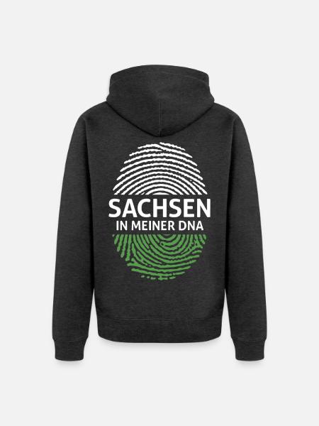 Sachsen DNA - Unisex Premium Bio Zip Hoodie - Anthrazit meliert