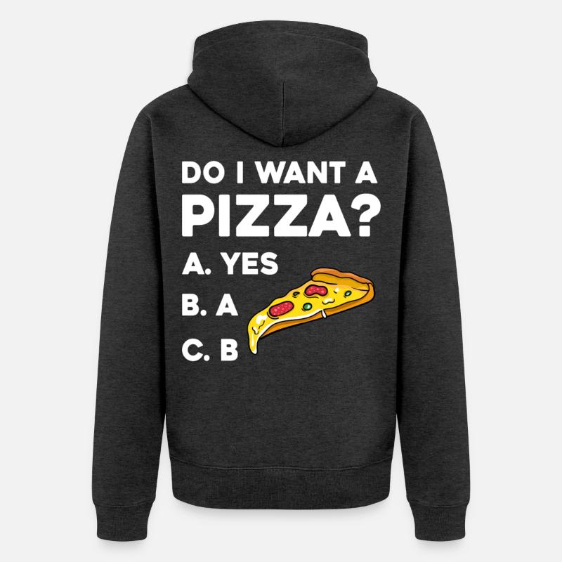 Pizza Frage: Ja oder Nein - Veste à capuche bio Premium Unisexe - anthracite chiné