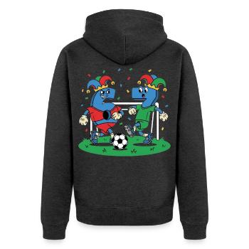 67 Six Seven Costume Carnival Football Italy Meme - Unisex Premium Organic Zip Hoodie - heather anthracite - Back - Nico (187cm)