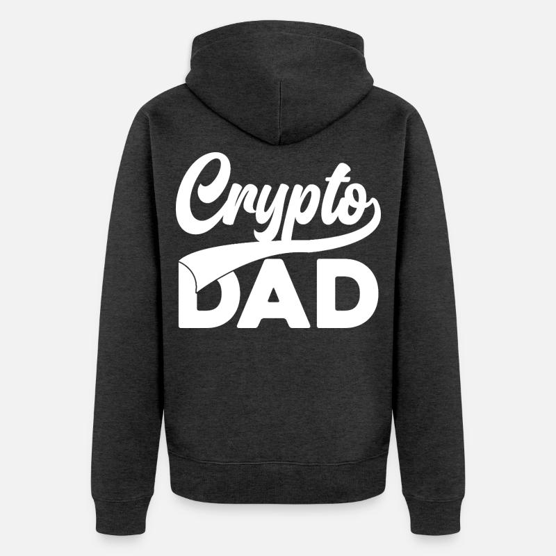 Crypto Dad Script Logo - Unisex Premium Organic Zip Hoodie - heather anthracite