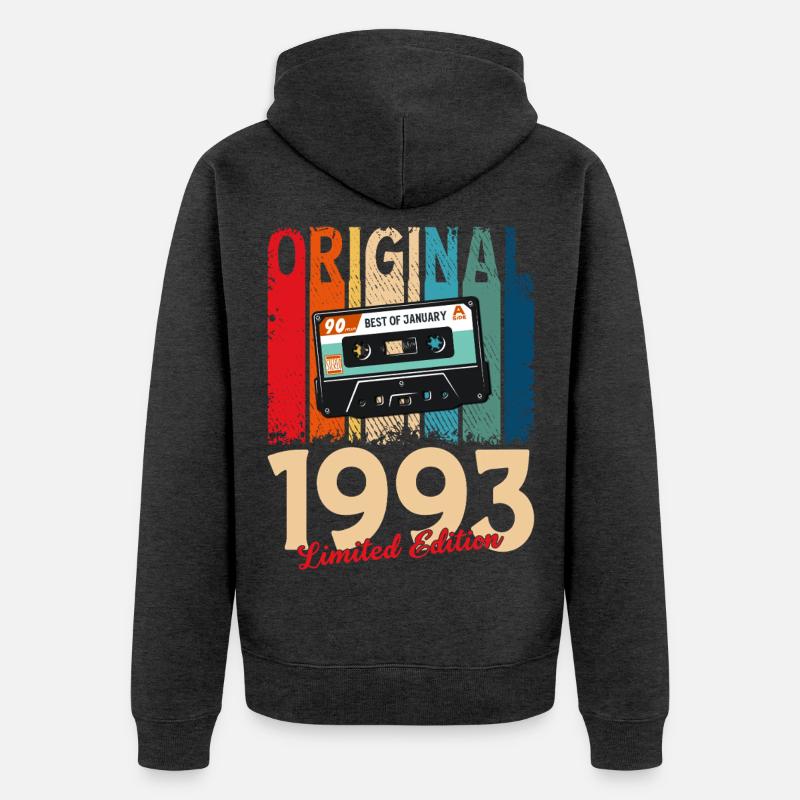 Cassette du 33e anniversaire janvier 1993 - Veste à capuche bio Premium Unisexe - anthracite chiné