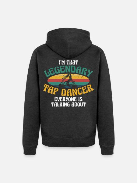Stepptanz Stepptänzer Legendary Tap Dancer - Unisex Premium Bio Zip Hoodie - Anthrazit meliert