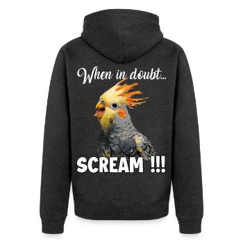 Creative Gifts Cockatoo Holder and Cockatiel - Unisex Premium Organic Zip Hoodie - heather anthracite - Back - Nico (187cm)