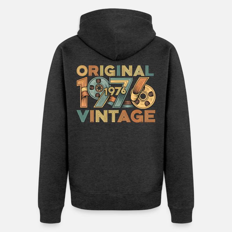 Rétro original de 1976 - Veste à capuche bio Premium Unisexe - anthracite chiné