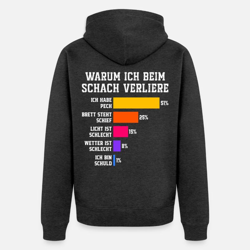 Warum ich beim Squash verliere Squash - Unisex Premium Bio Zip Hoodie - Anthrazit meliert