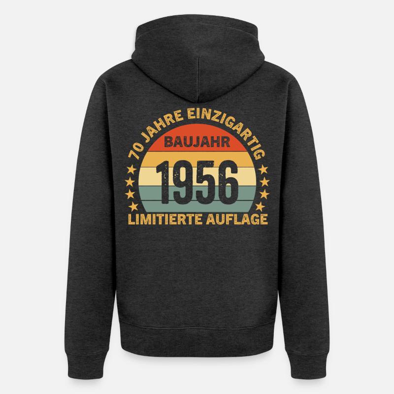 56 ANS D’ÉDITION LIMITÉE UNIQUE - Veste à capuche bio Premium Unisexe - anthracite chiné