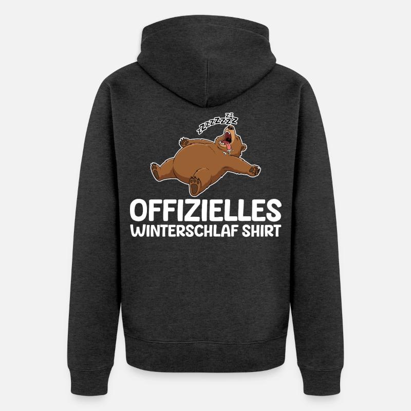 Mode Hibernation Ours Drôle Lève-Tard - Veste à capuche bio Premium Unisexe - anthracite chiné