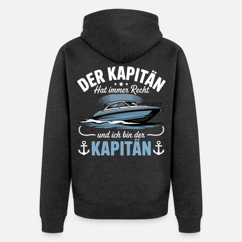 Capitaine de bateau, permis de bateau - Veste à capuche bio Premium Unisexe - anthracite chiné