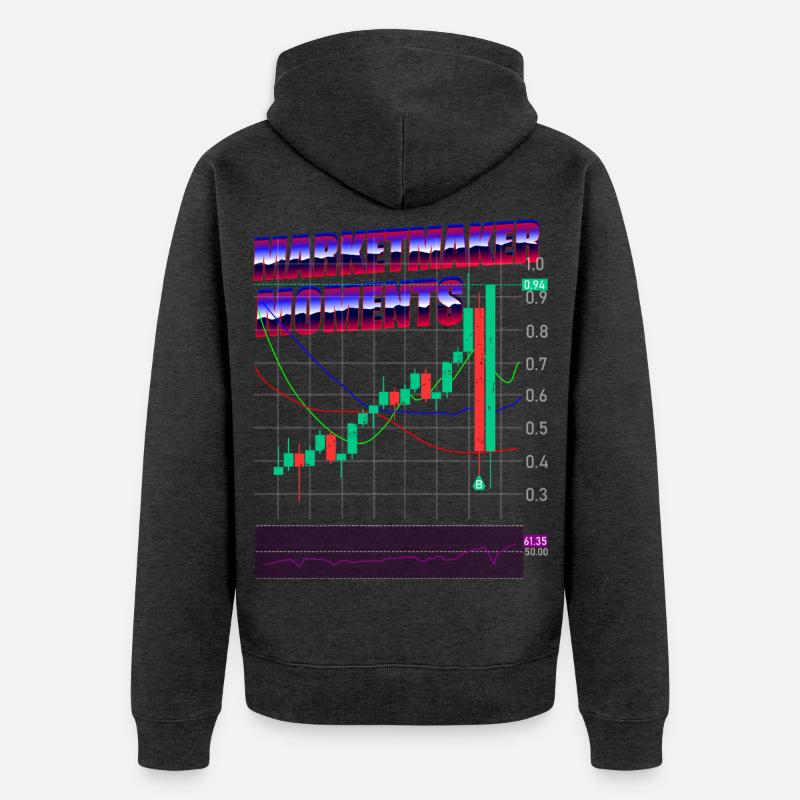 Trading Trading Exchange Crypto Stocks - Veste à capuche bio Premium Unisexe - anthracite chiné
