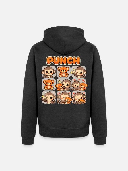 Affe Süßer Baby Faustschlag Geschenk - Unisex Premium Bio Zip Hoodie - Anthrazit meliert