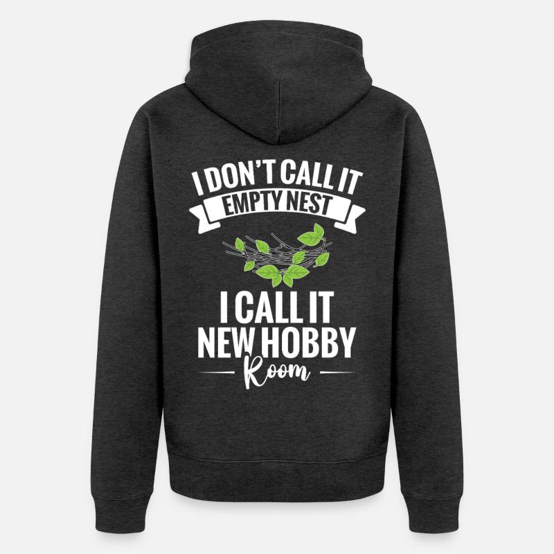 Empty-Nest-Mama von Highschool-Absolvent Empty-Nester - Unisex Premium Bio Zip Hoodie - Anthrazit meliert