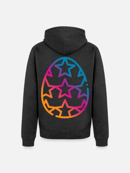 Buntes Osterei Ostern - Unisex Premium Bio Zip Hoodie - Anthrazit meliert