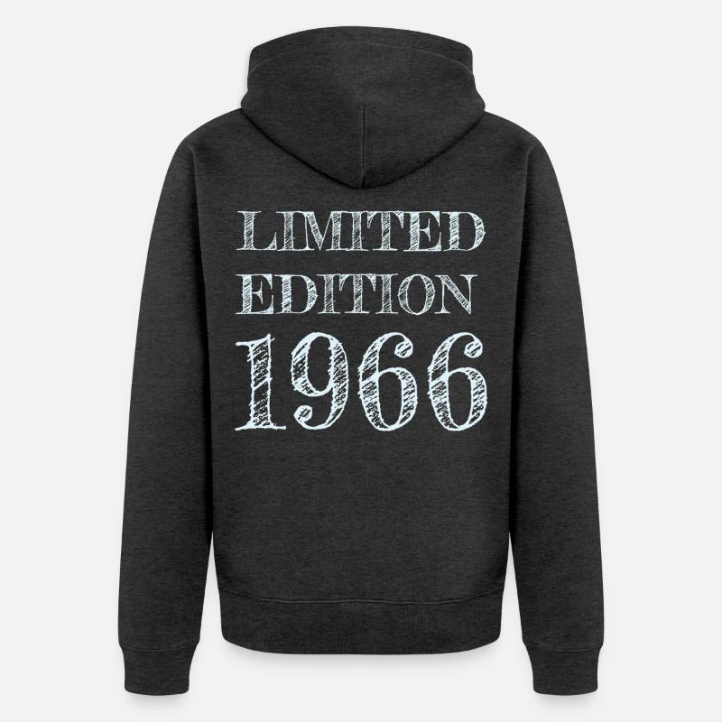 1966 60e année de naissance - Veste à capuche bio Premium Unisexe - anthracite chiné