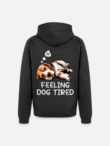 Feeling Dog Tired Beagle Beaglebesitzer Beaglehund - Unisex Premium Bio Zip Hoodie - Anthrazit meliert