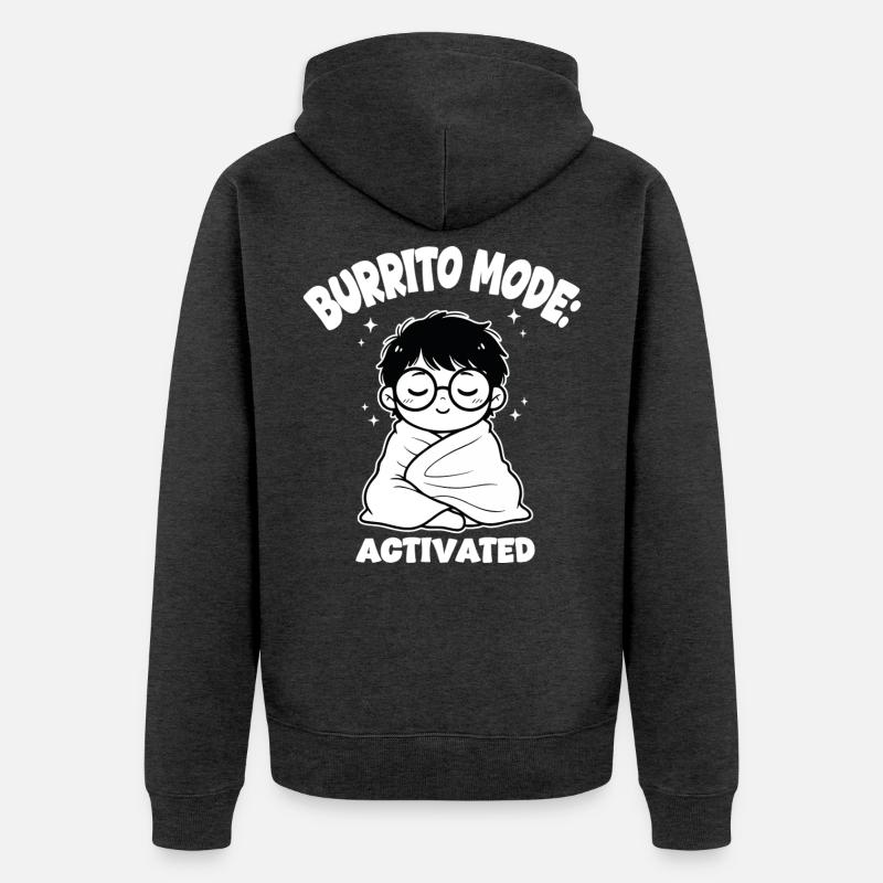 Couverture Burrito Mode - Veste à capuche bio Premium Unisexe - anthracite chiné