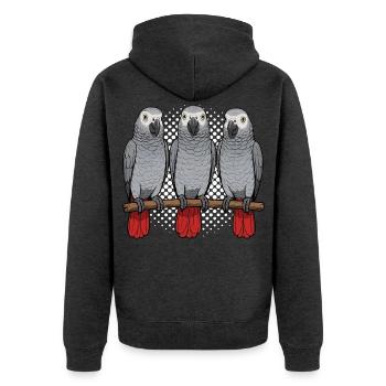African grey parrot parrot owner parrot keeper - Unisex Premium Organic Zip Hoodie - heather anthracite - Back - Nico (187cm)