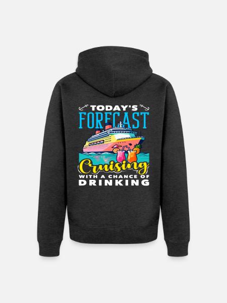 Vorhersage Cruising Chance Of Drinking - Unisex Premium Bio Zip Hoodie - Anthrazit meliert