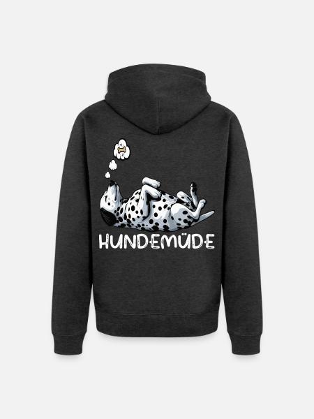 Hundemüde Dalmatiner Dalmatinerbesitzer Dalmatine - Unisex Premium Bio Zip Hoodie - Anthrazit meliert