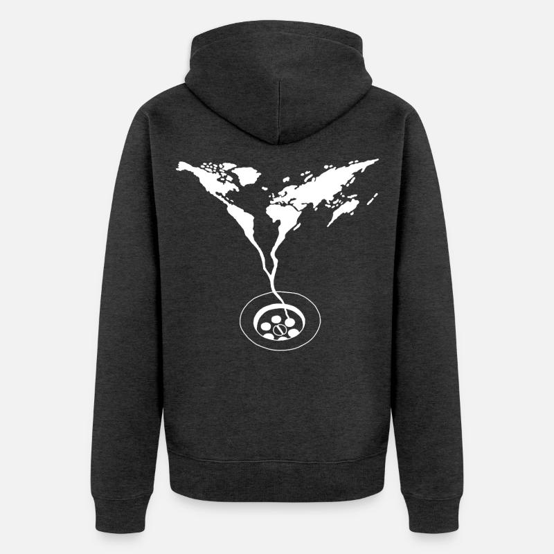 La fin du monde (blanc) - Veste à capuche bio Premium Unisexe - anthracite chiné