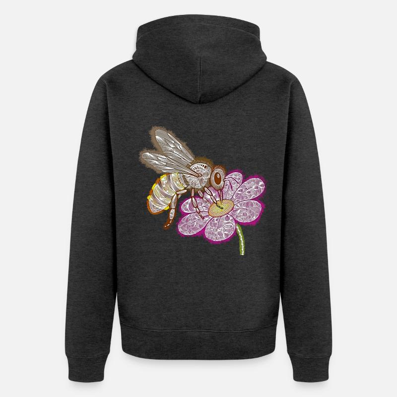 Zentangle Bee - Veste à capuche bio Premium Unisexe - anthracite chiné