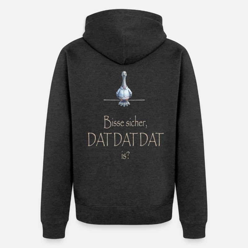 DAT DAT DAT - Unisex Premium Bio Zip Hoodie - Anthrazit meliert
