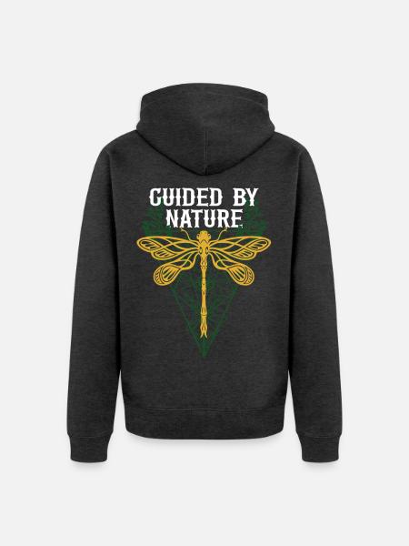 Libelle Libellen Guided By Nature - Unisex Premium Bio Zip Hoodie - Anthrazit meliert