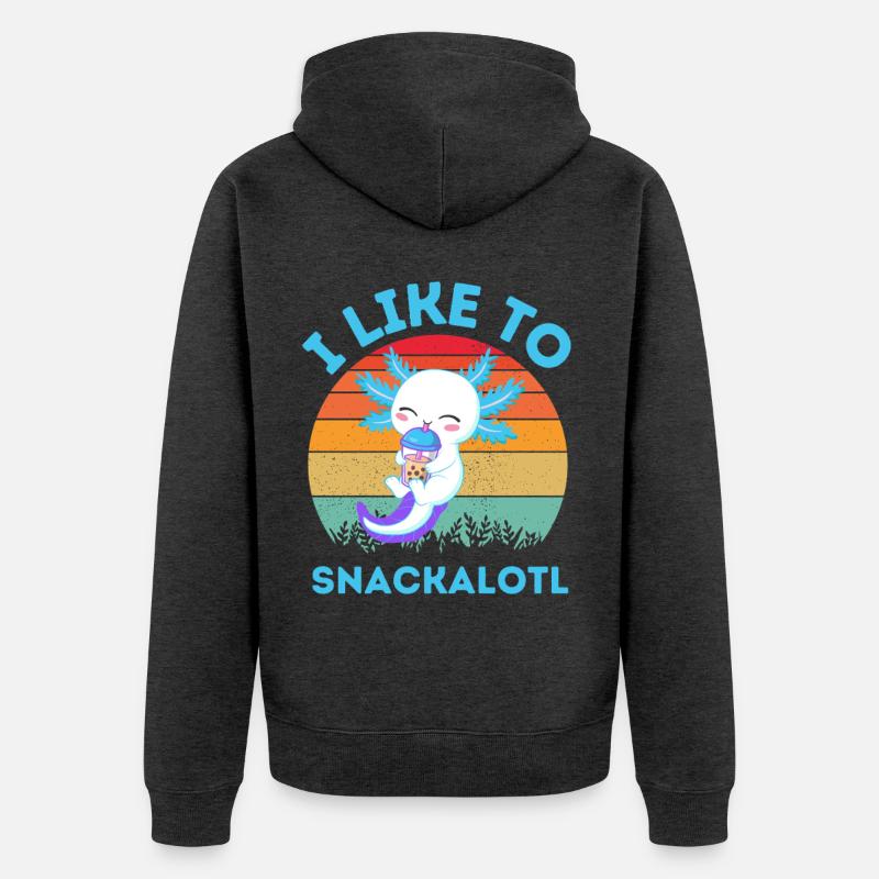 Bubble Tea à Snacks Kawaii - Veste à capuche bio Premium Unisexe - anthracite chiné