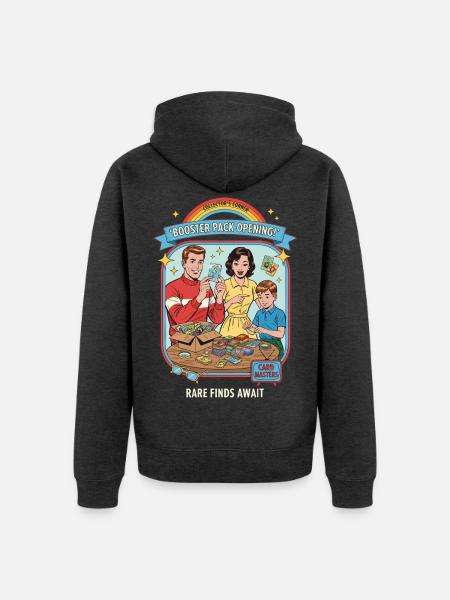 Booster Pack-Öffnung Sammlerecke Seltene Funde - Unisex Premium Bio Zip Hoodie - Anthrazit meliert