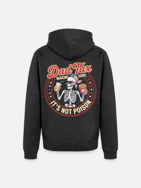 Vater-Steuer-Skelettpartei - Unisex Premium Bio Zip Hoodie - Anthrazit meliert